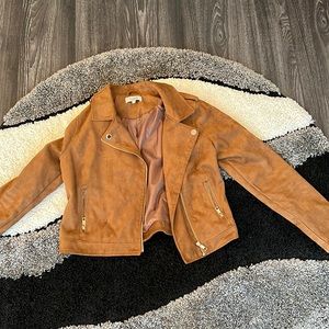 Gold embellished suede jacket. Size large